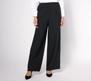 Studio Park Pants Womens Medium Black Wide Leg Pleated Office High Rise Capsule